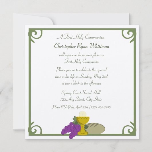 初領聖体 招待状 (正面)