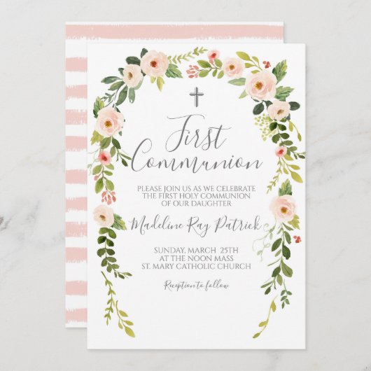 初領聖体 招待状 (正面/裏面)