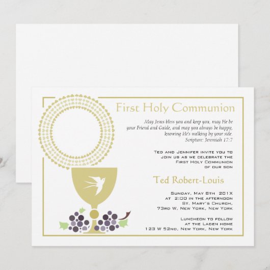 初領聖体 招待状 (正面/裏面)