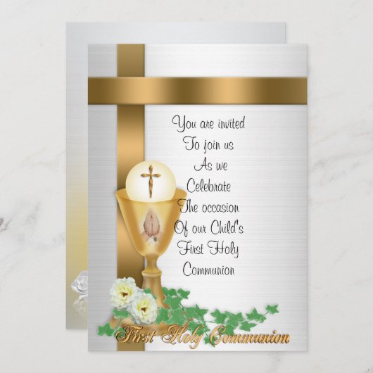 初領聖体 招待状 (正面/裏面)
