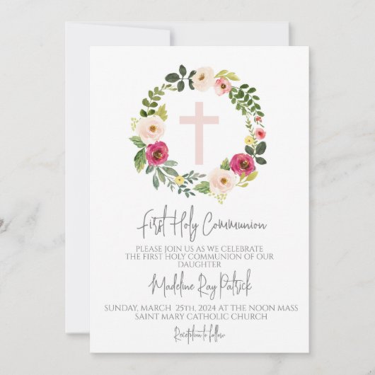 初領聖体 招待状 (正面)
