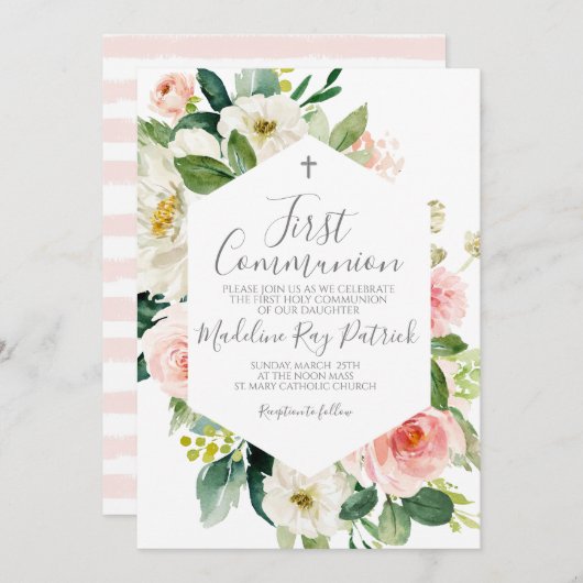 初領聖体 招待状 (正面/裏面)