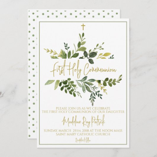 初領聖体 招待状 (正面/裏面)