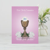 初領聖体 招待状 ピンク (スタンド正面)