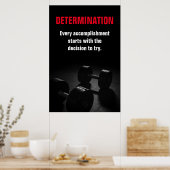 判定ボディビルフィットネスやる気を起こさせるPo ポスター (キッチン)