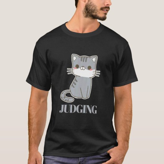 判断ミームレトロスタイルヴィンテージ猫 Tシャツ (正面)
