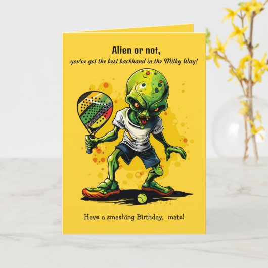 別のカスタム惑星からのパデル文字 カード (黄色い花)