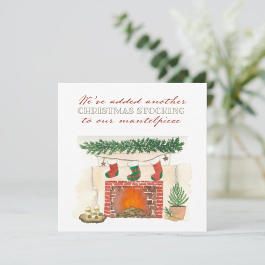 別のクリスマスストッキングフォトホリデー誕生 案内状 (スタンド正面)