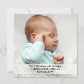 別のクリスマスストッキングフォトホリデー誕生 案内状 (裏面)