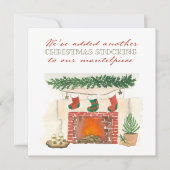 別のクリスマスストッキングフォトホリデー誕生 案内状 (正面)