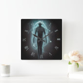 別のディメンションからの訪問者 スクエア壁時計 (ホーム)