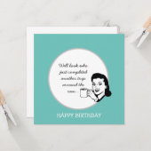 別のトリップのまわりにザサンおもしろいレトロ誕生日 カード (正面/裏面インサイチュ)