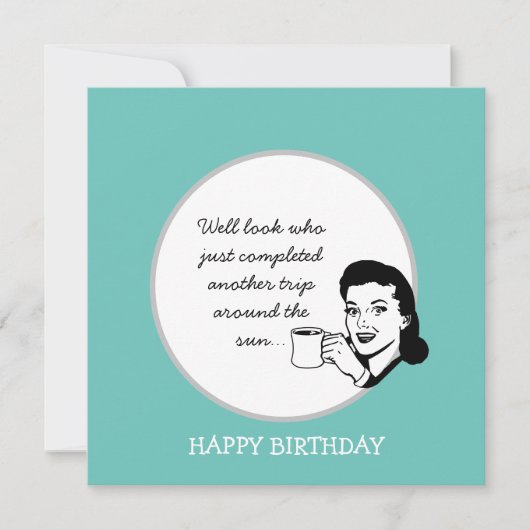 別のトリップのまわりにザサンおもしろいレトロ誕生日 カード (正面)