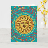 別のトリップのまわりにザサンボホ誕生日カード カード (黄色い花)