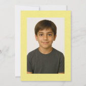 別のトリップザのまわりにサンイエローレトロ誕生日 招待状 (裏面)