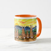 "別のバニー日"、日曜日の上昇を見ているウサギ マグカップ (正面右)