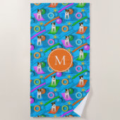 別のパーソン・ジャック・ラッセル・テリアのプールパーティー ビーチタオル (正面)