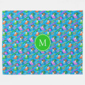 別のパーソン・ジャック・ラッセル・テリアのプールパーティー フリースブランケット (正面(横))