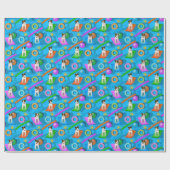 別のパーソン・ジャック・ラッセル・テリアのプールパーティー ラッピングペーパー (フラット)