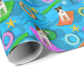 別のパーソン・ジャック・ラッセル・テリアのプールパーティー ラッピングペーパー (ロールコーナー)