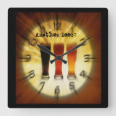 別のビール スクエア壁時計 (正面)
