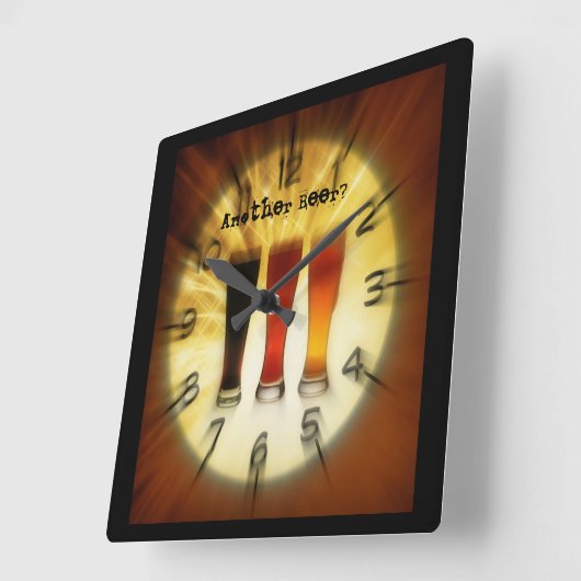 別のビール スクエア壁時計 (傾斜)