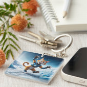 別のフレンドリー氷の惑星のロボット猫 キーホルダー (正面右)