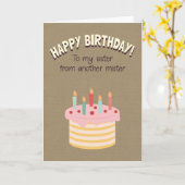 別のミスターから妹へのハッピーバースデー カード (黄色い花)