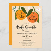 別のリトルかわいこちゃんオレンジベビー散水 招待状 (正面/裏面)