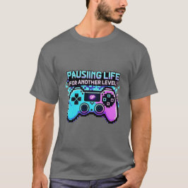 別のレベルのTシャツのレトロゲーマーの一時停止 Tシャツ