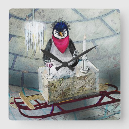 別の凍っていディナーウォールクロック スクエア壁時計 (正面)