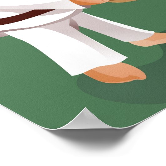 別の割れ目で木を持っている空手の少年 ポスター (角)