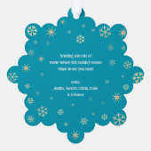 別の場所で雪を降らせモダンる写真 オーナメントカード (裏面)