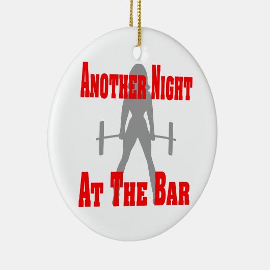 別の夜、バーの女性の重量挙げ セラミックオーナメント (右)