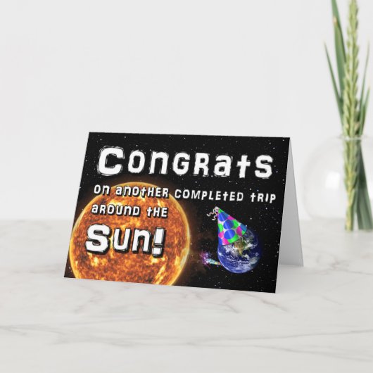 「別の完了した旅のおめでとう」誕生日カード サンキューカード (正面)