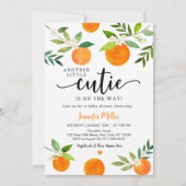 別の小さなかわいこちゃん緑のフローラベビーシャワー 招待状 (正面)