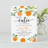 別の小さなかわいこちゃん緑のフローラベビーシャワー 招待状 (スタンド正面)