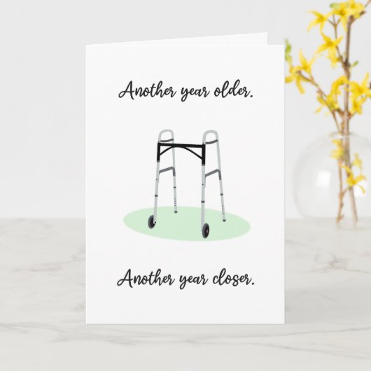 別の年の古いジマーおもしろいフレーム誕生日 カード (黄色い花)