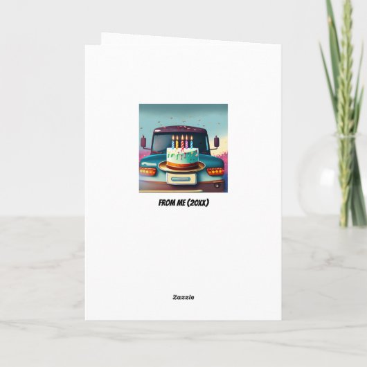 別の年の古いトラックドライバーのおもしろい誕生日 カード (裏面)