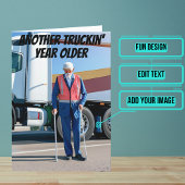 別の年の古いトラックドライバーのおもしろい誕生日 カード