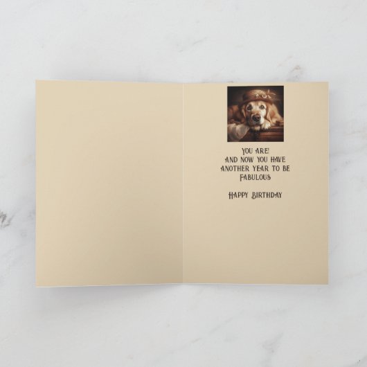 別の年の素晴らしいおもしろい犬の友人 カード (内部)