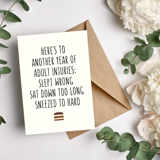 別の年の負傷おもしろい誕生日グリーティングカード シーズンカード