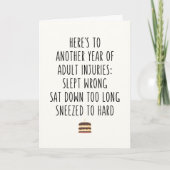 別の年の負傷おもしろい誕生日グリーティングカード シーズンカード (正面)