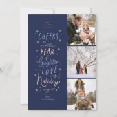 別の年への応援、新年の写真カード シーズンカード (正面)