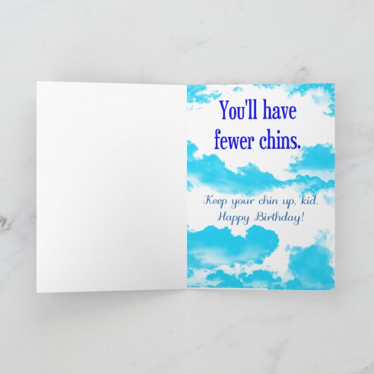 別の年より古いか。 ハッピーバースデーの青無し カード (内部)