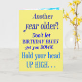 別の年より古いか。 誕生日の青無し カード (黄色い花)