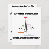 別の年より古い強い心拍ECG/EKGと 招待状 (正面/裏面)