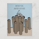 別の年グレイ髪おもしろい古誕生日はがき ポストカード (正面)