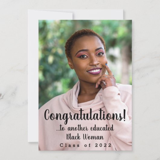 別の教育を受けた黒人女性2022年の卒業写真 招待状 (正面)