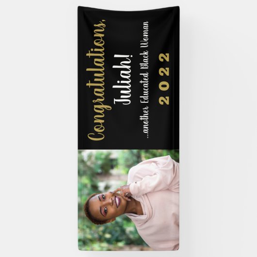 別の教育を受けた黒人女性2022年の卒業写真 横断幕 (縦)